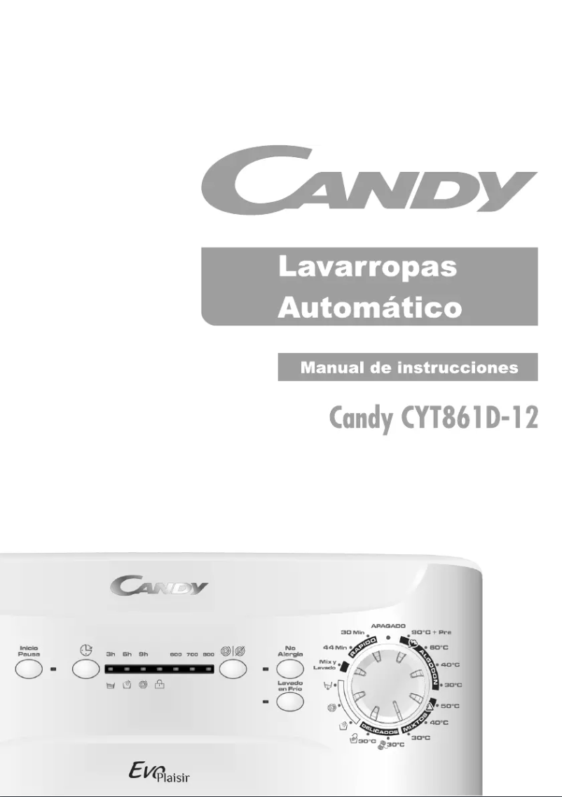 Page 1 de la notice Manuel utilisateur Candy CYT 861 D-12