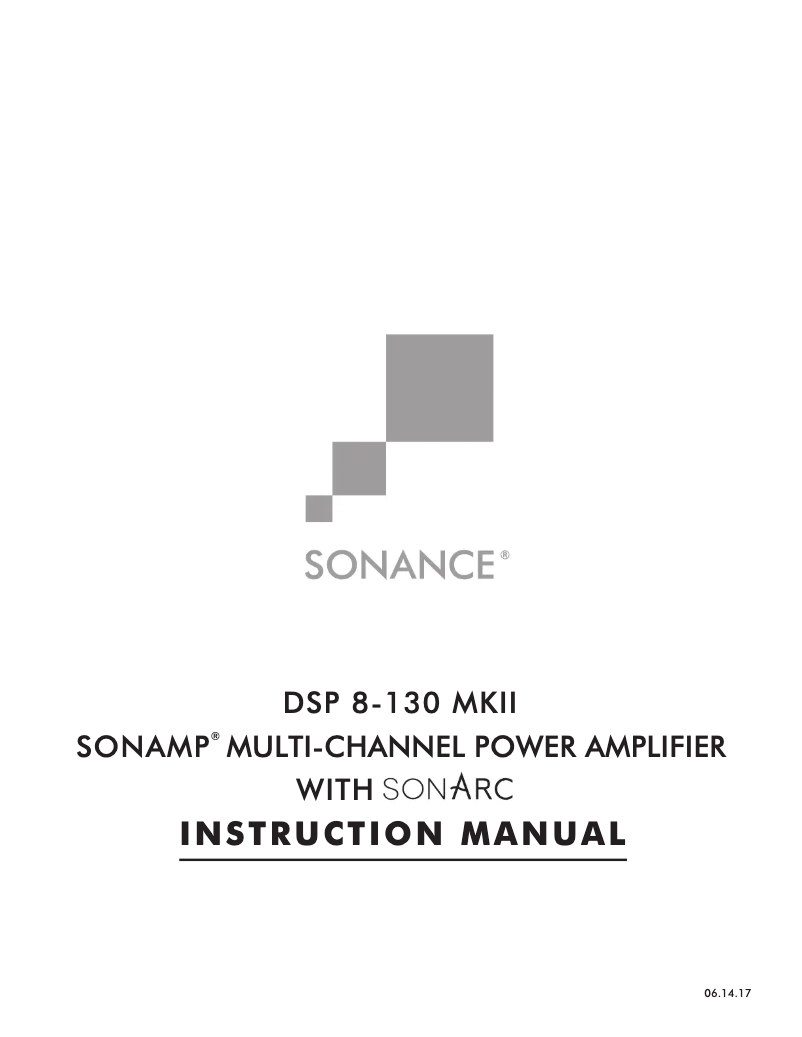 Imagen de la primera página del manual del dispositivo Sonamp DSP 8-130 MKII