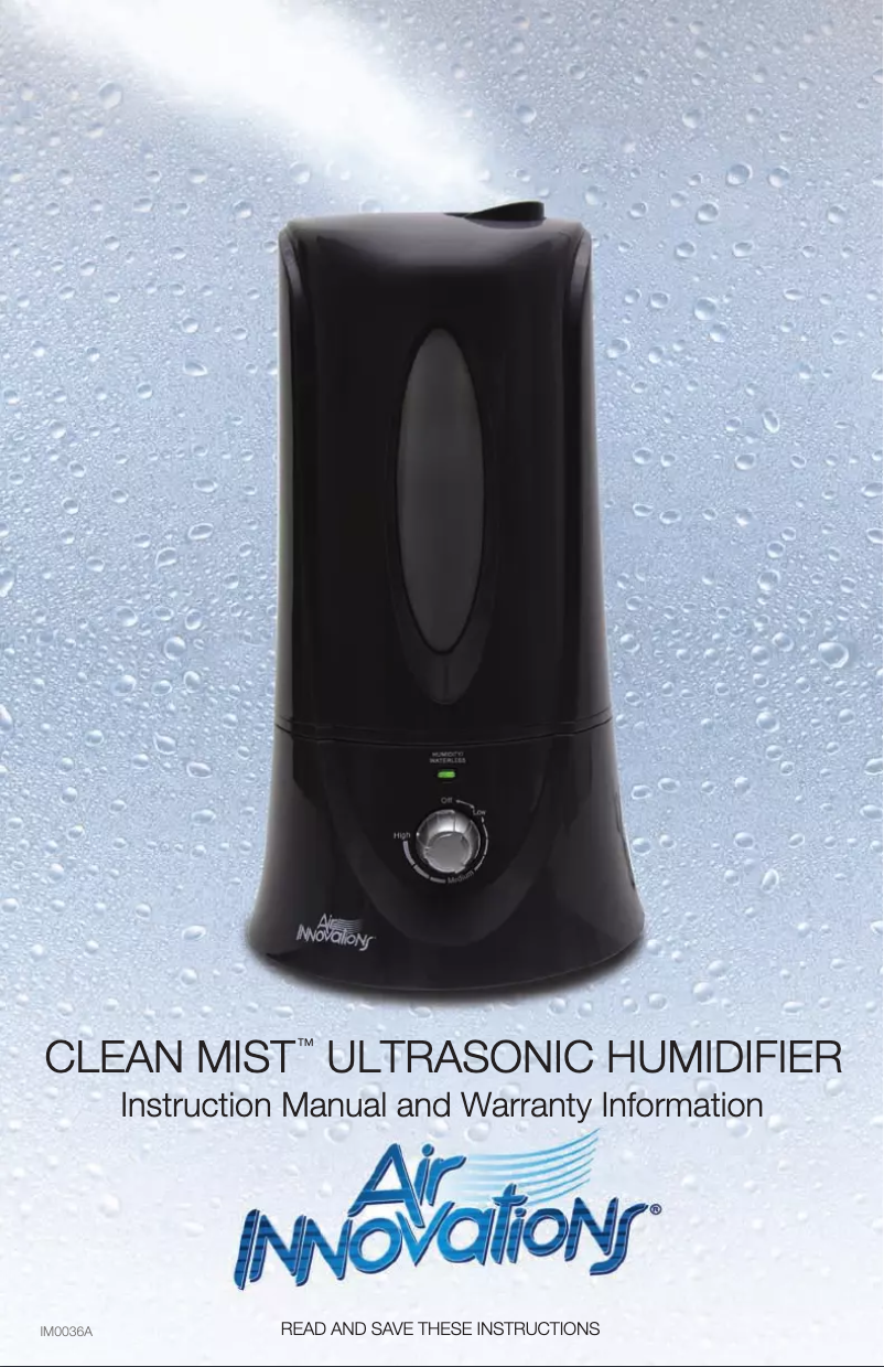 Page n°1 - Manuel utilisateur Air Innovations HUMID12