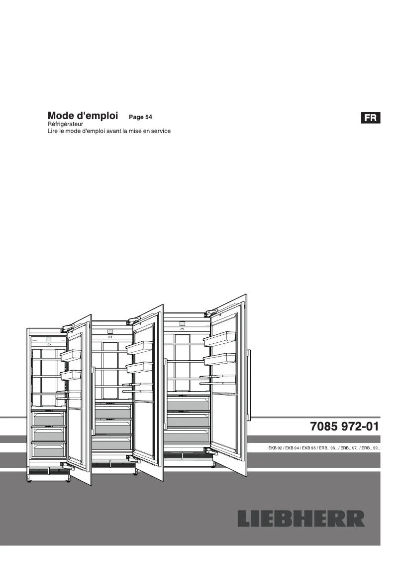 Page 1 de la notice Manuel utilisateur Liebherr ERBdi 9670
