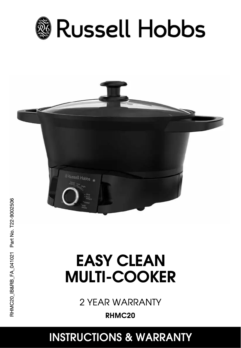 Image de la première page du manuel de l'appareil Easy Clean RHMC20