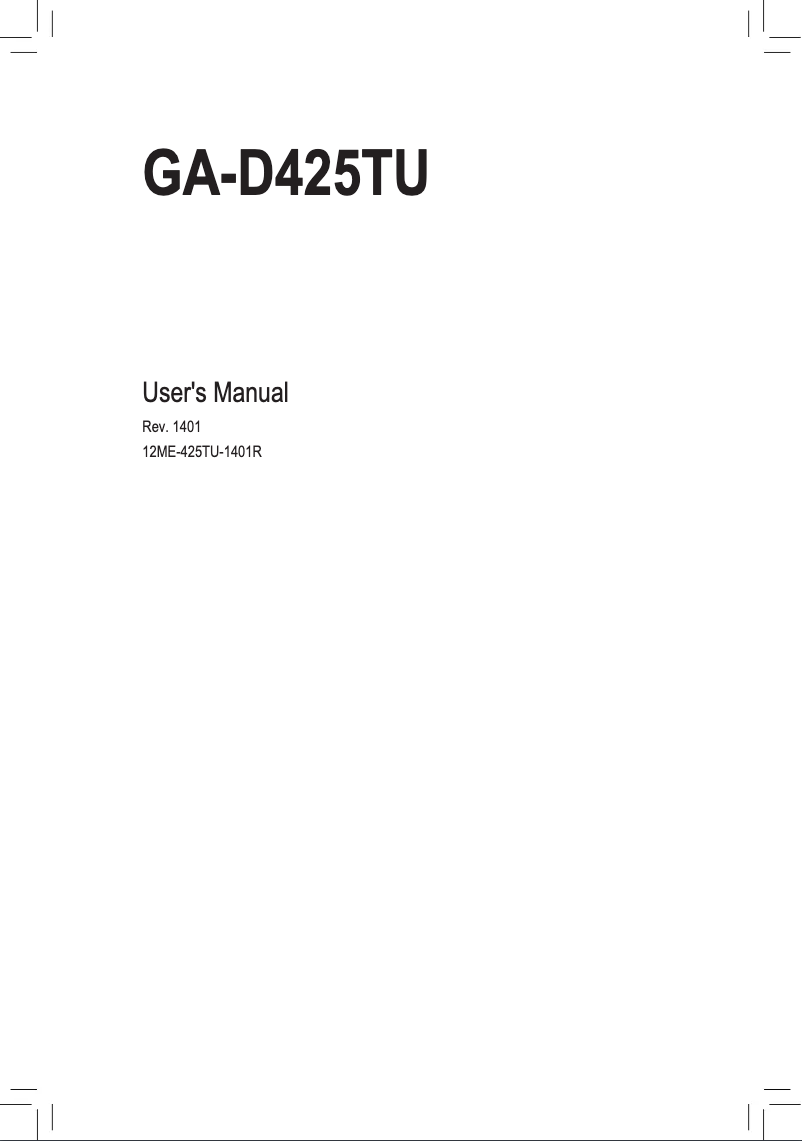 Page n°1 - Manuel utilisateur Gigabyte GA-D425TU
