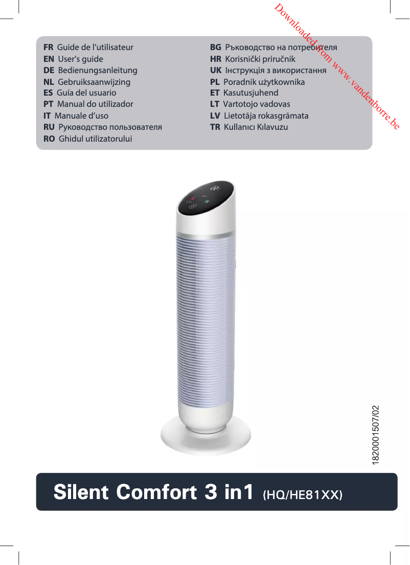 Page 1 de la notice Manuel utilisateur Rowenta Silence Comfort 3 in 1 HQ8110