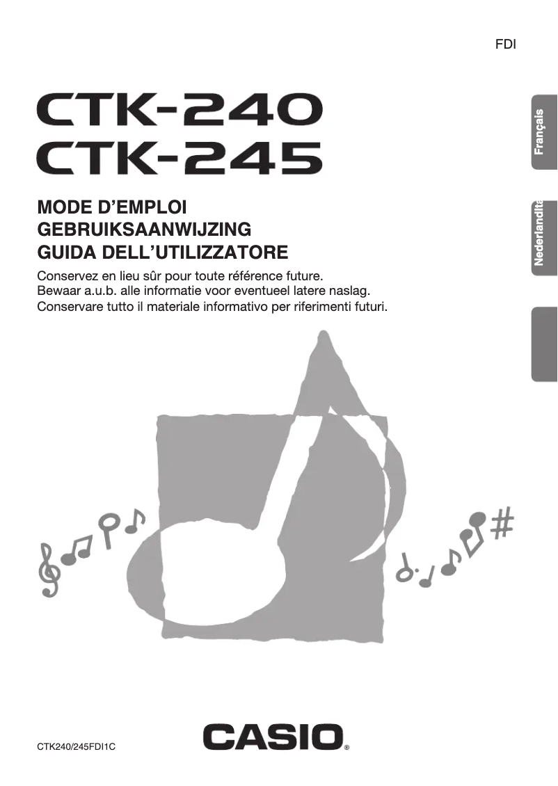 Page 1 de la notice Manuel utilisateur Casio CTK-245