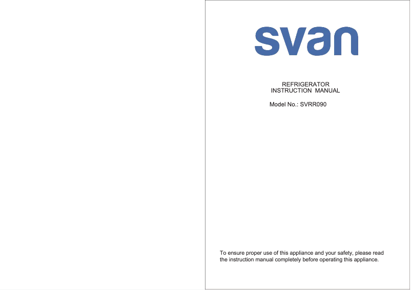 Page 1 de la notice Manuel utilisateur SVAN SVRR090