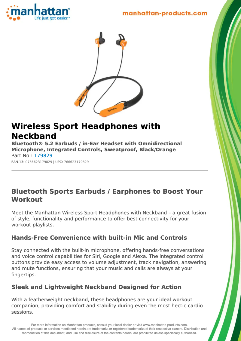 Page 1 de la notice Fiche technique Manhattan 179829