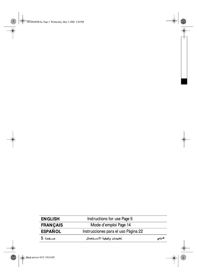 Page 1 de la notice Manuel utilisateur Whirlpool AWG 266