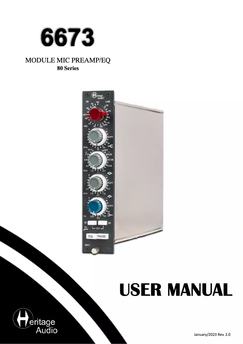 Page n°1 - Manuel utilisateur Heritage Audio 6673
