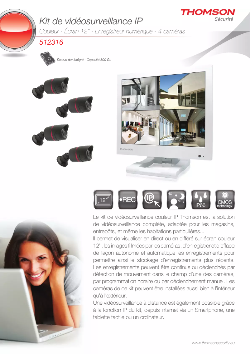 Page 1 de la notice Fiche technique Thomson 512316