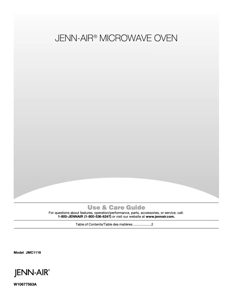 Image de la première page du manuel de l'appareil JMC1116AS