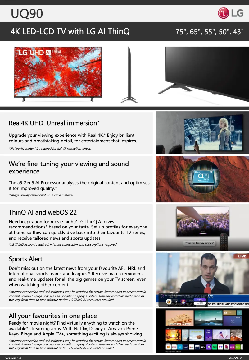 Image de la première page du manuel de l'appareil 43UQ9000PSD