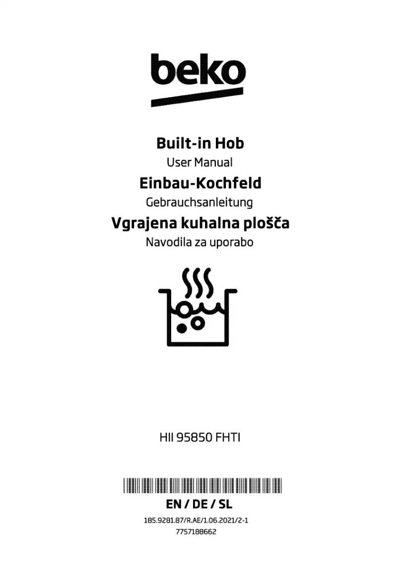 Page n°1 - Manuel utilisateur Beko HII 95850 FHTI