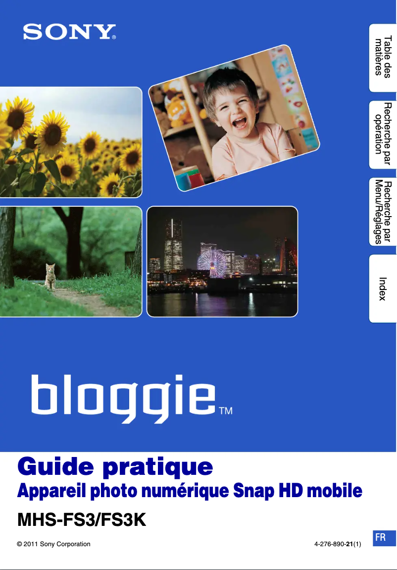 Image de la première page du manuel de l'appareil Bloggie MHS-FS3K