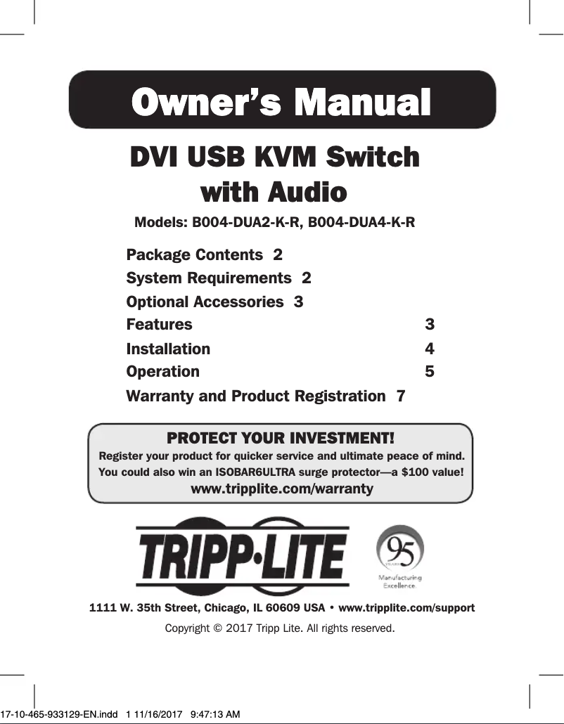 Image de la première page du manuel de l'appareil B004-DUA4-K-R