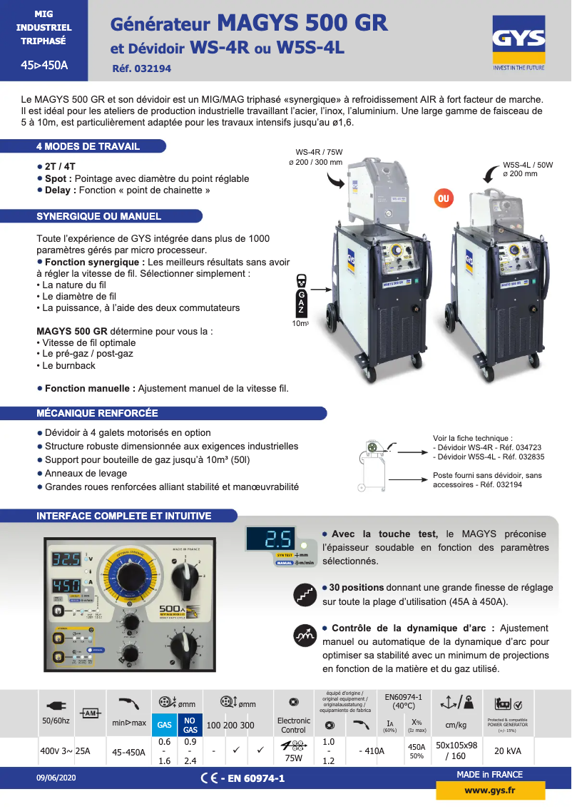 Image de la première page du manuel de l'appareil Magys 500 GR
