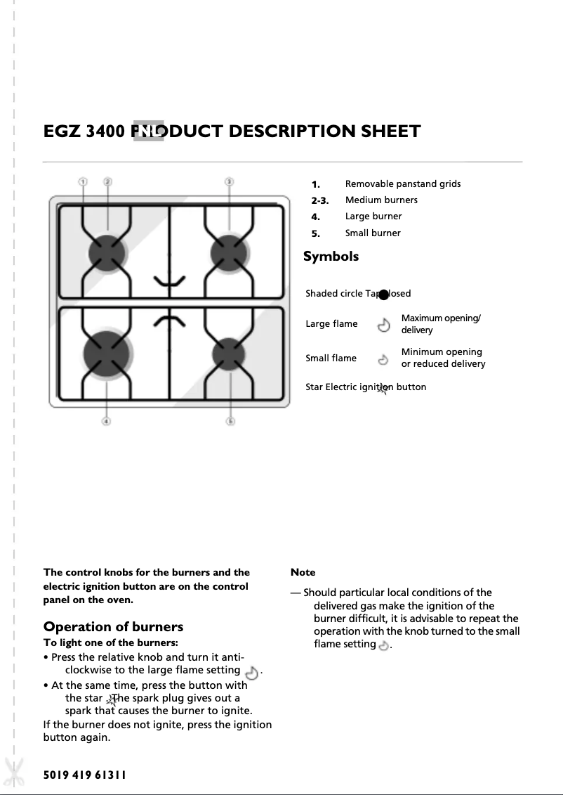 Image de la première page du manuel de l'appareil EGZ 3400 IN