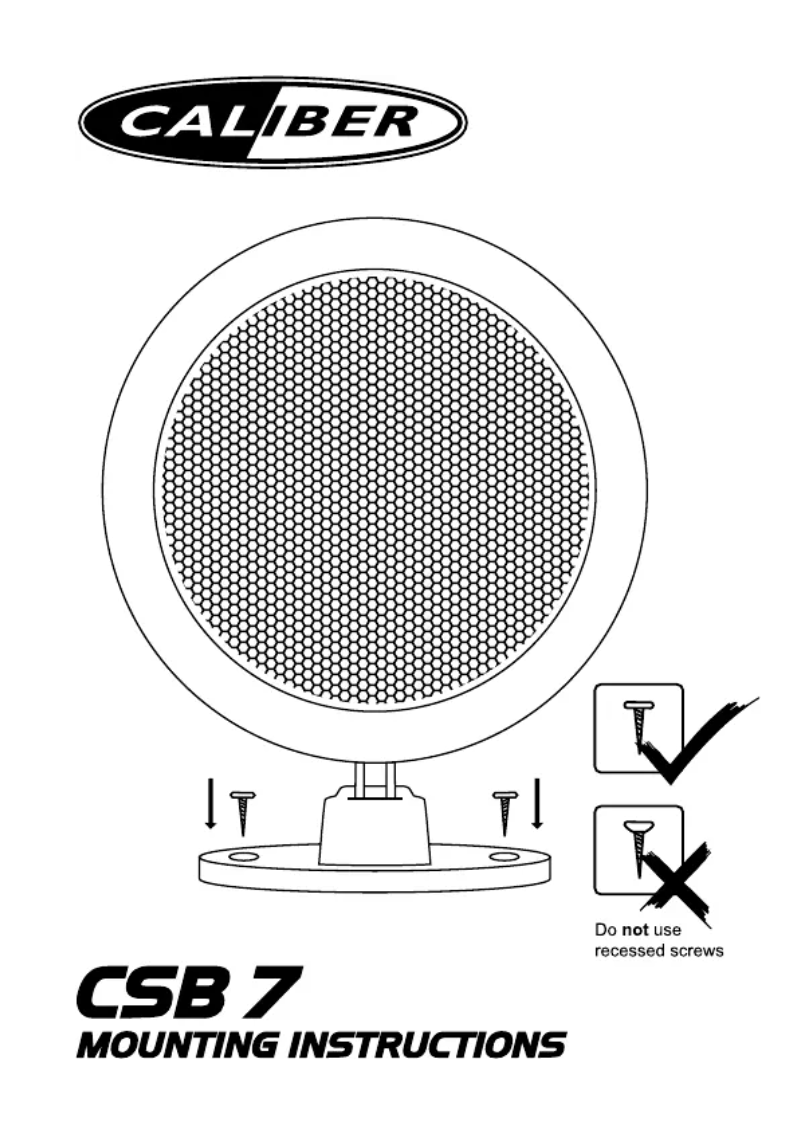 Page n°1 - Manuel utilisateur Caliber CSB7