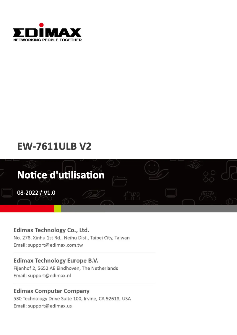 Image de la première page du manuel de l'appareil EW-7611ULB V2