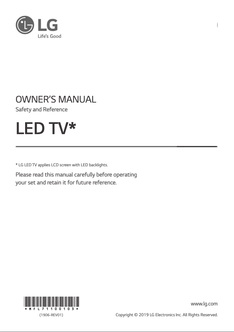 Page n°1 - Manuel utilisateur LG 75UM7110
