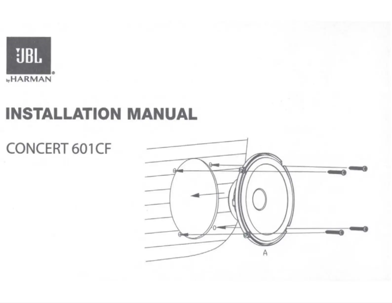 Page n°1 - Manuel utilisateur JBL Concert Series 601CF