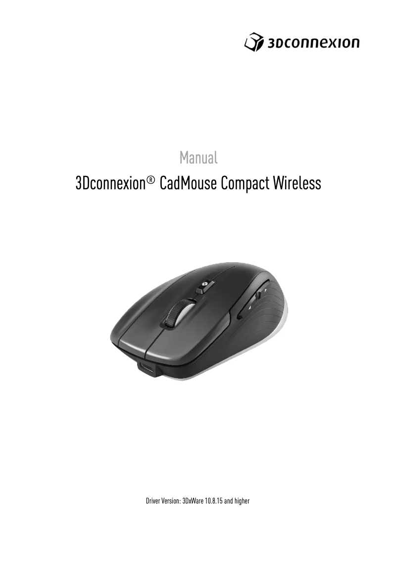 Page n°1 - Manuel utilisateur 3Dconnexion CadMouse Compact Wireless