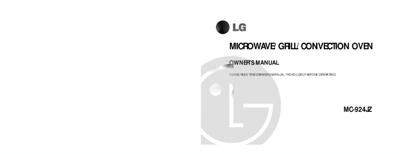 Page 1 de la notice Manuel utilisateur LG MC-924JZ