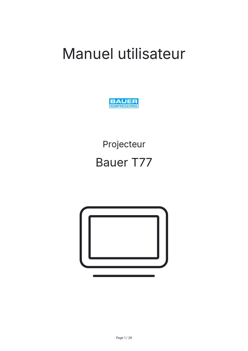 Page n°1 - Manuel utilisateur Bauer T77