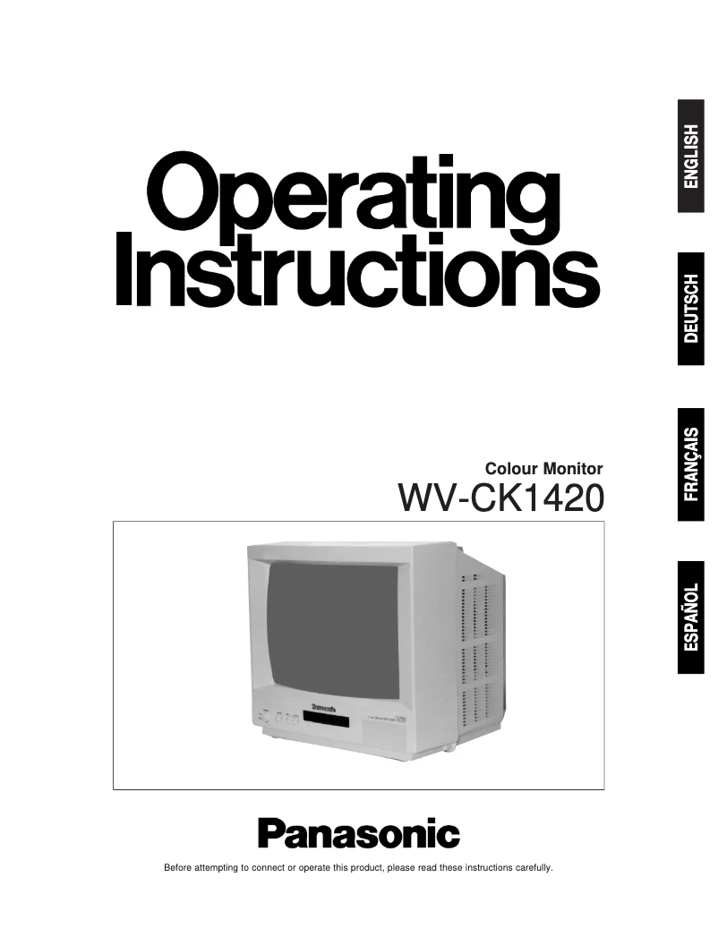 Page n°1 - Manuel utilisateur Panasonic WV-CK1420