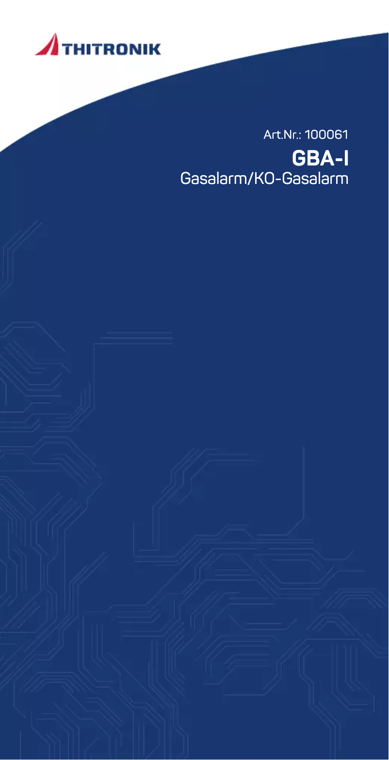 Page 1 de la notice Manuel utilisateur Thitronik GBA-I