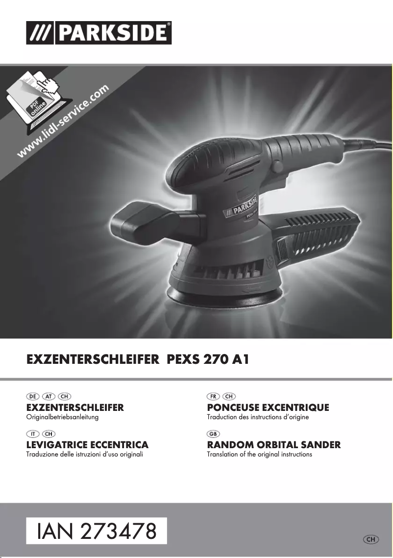 Page 1 de la notice Manuel utilisateur Parkside PEXS 270 A1