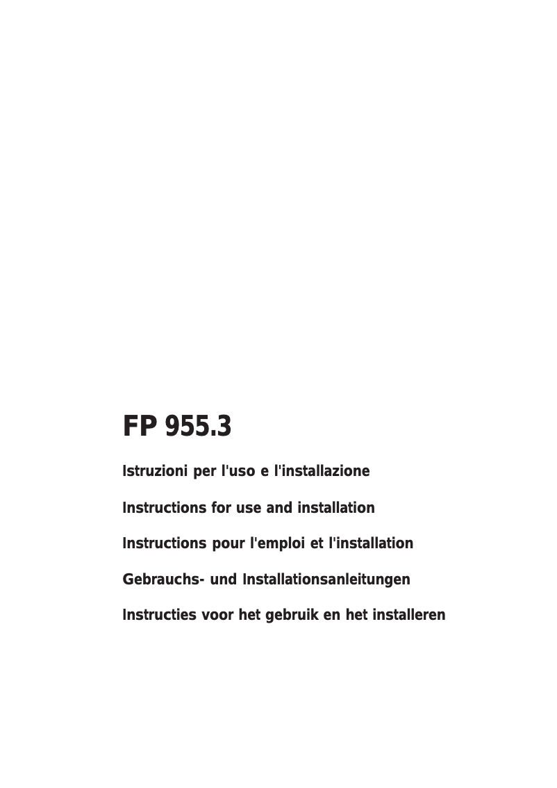 Image de la première page du manuel de l'appareil FP 955