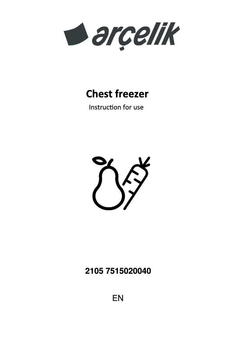 Page n°1 - Manuel utilisateur Arçelik 2105