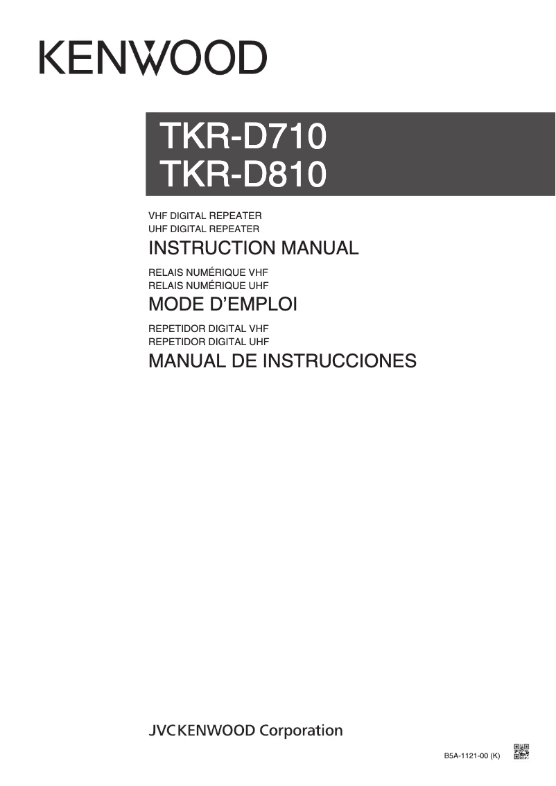 Página 1 del manual Manual de usuario Kenwood TKR-D710