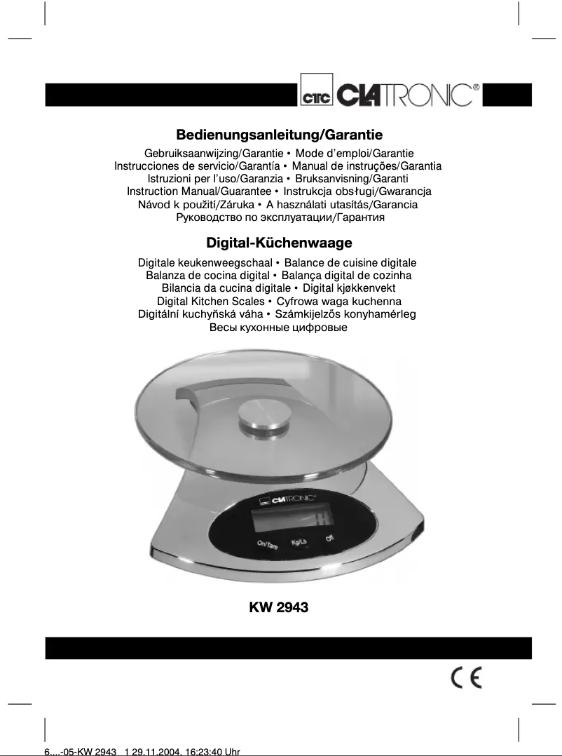 Image de la première page du manuel de l'appareil KW 2943