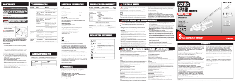 Página 1 del manual Manual de usuario Ozito ELM-1030U