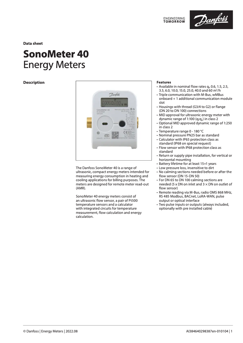 Image de la première page du manuel de l'appareil SonoMeter 40