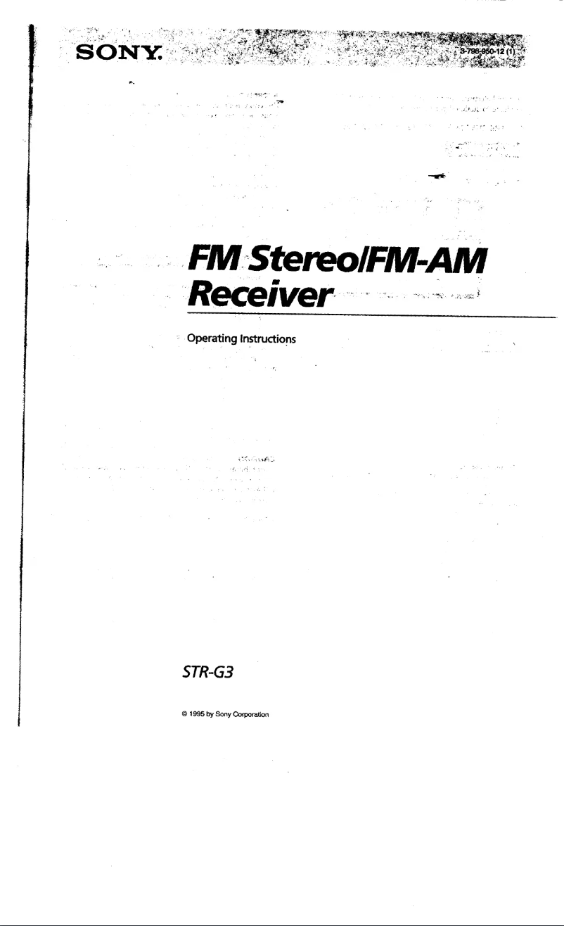 Page 1 de la notice Manuel utilisateur Sony STR-G3
