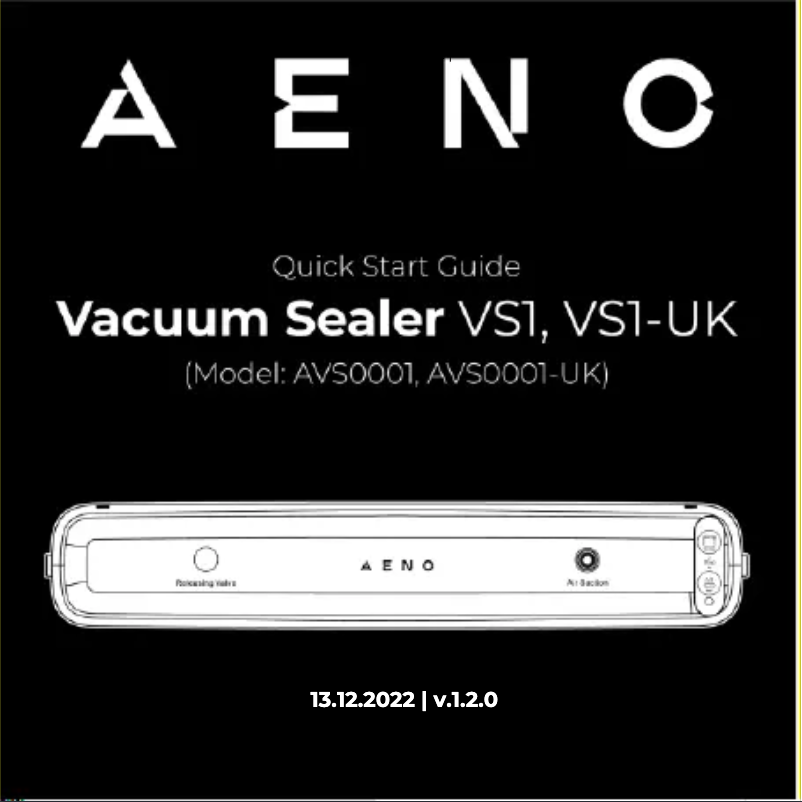 Page 1 de la notice Guide de démarrage rapide AENO VS1