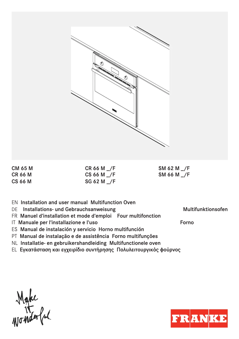 Page n°1 - Manuel utilisateur Franke CR 66 M BM-1