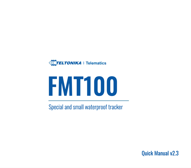 Image de la première page du manuel de l'appareil FMT100