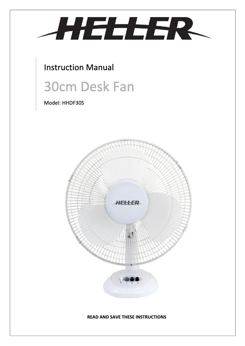 Page 1 de la notice Manuel utilisateur Heller HHDF30S