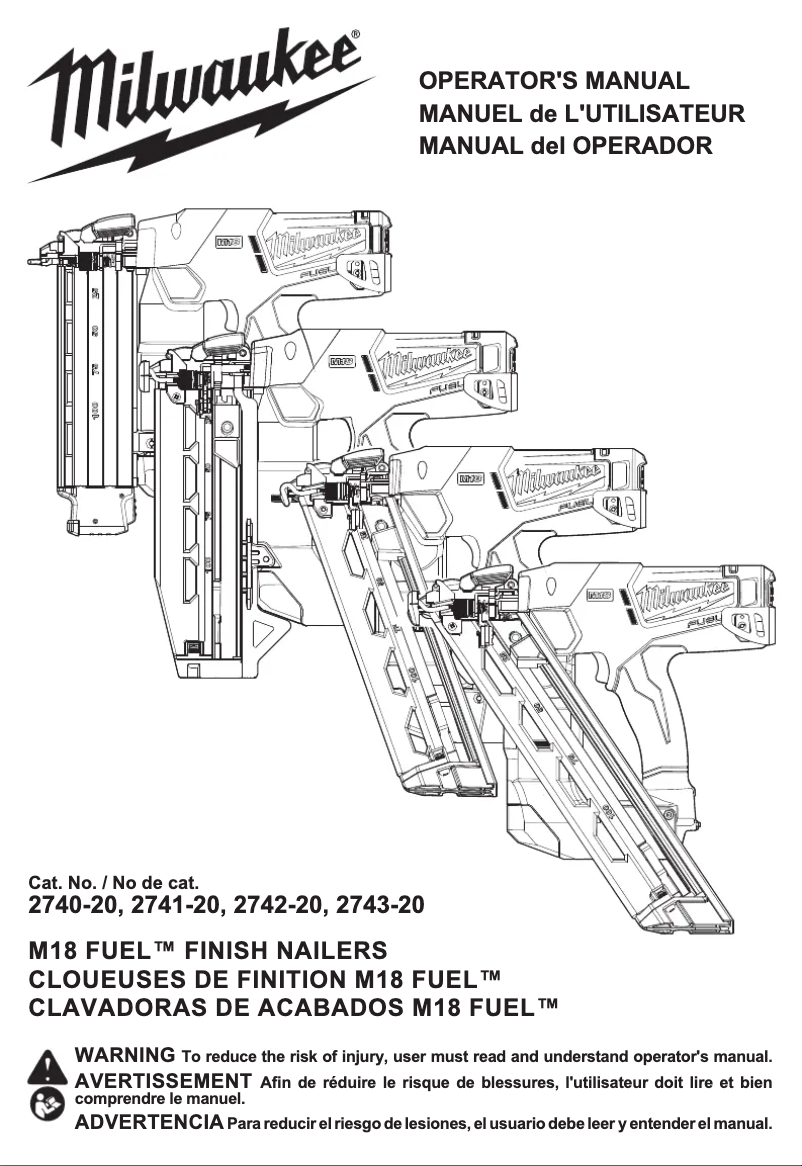 Image de la première page du manuel de l'appareil M18 Fuel 2742-21CT