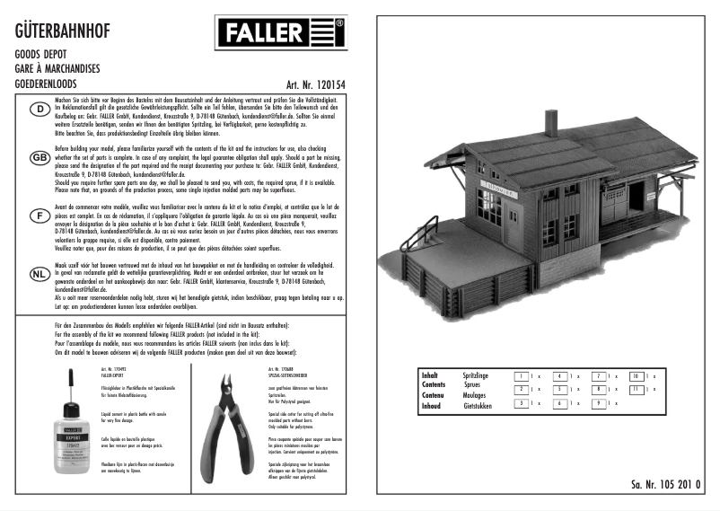 Page 1 de la notice Manuel utilisateur Faller 120154