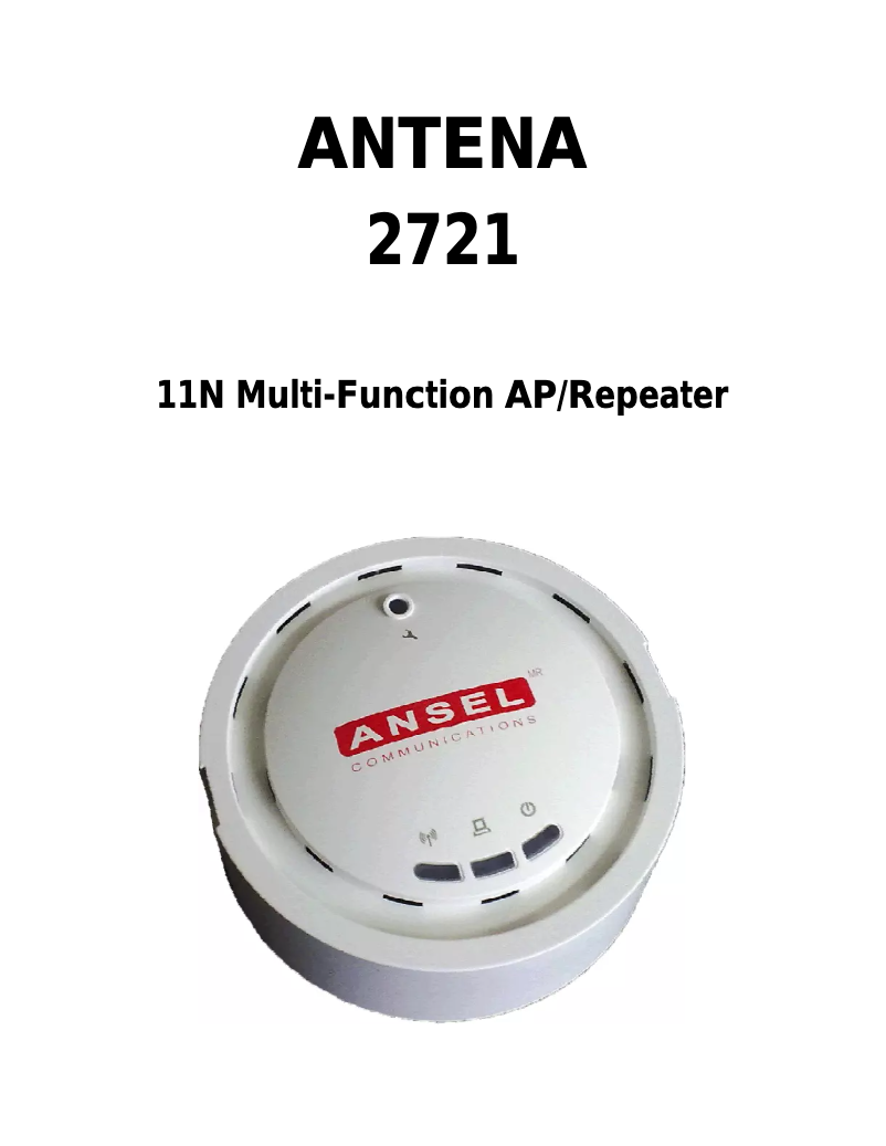 Page 1 de la notice Manuel utilisateur Ansel 2721