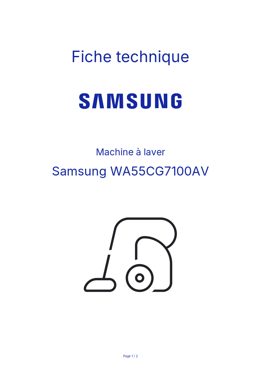 Image de la première page du manuel de l'appareil WA55CG7100AV