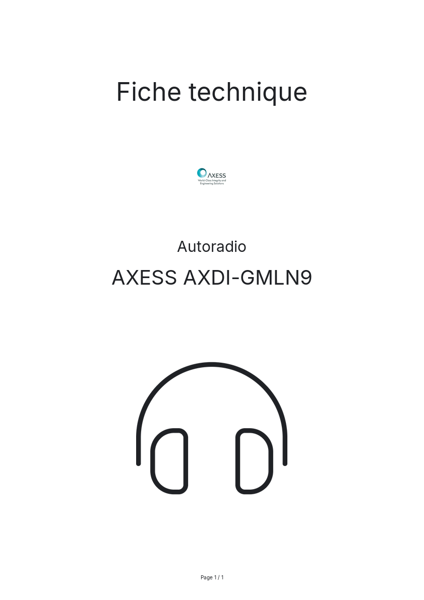 Page n°1 - Fiche technique AXESS AXDI-GMLN9