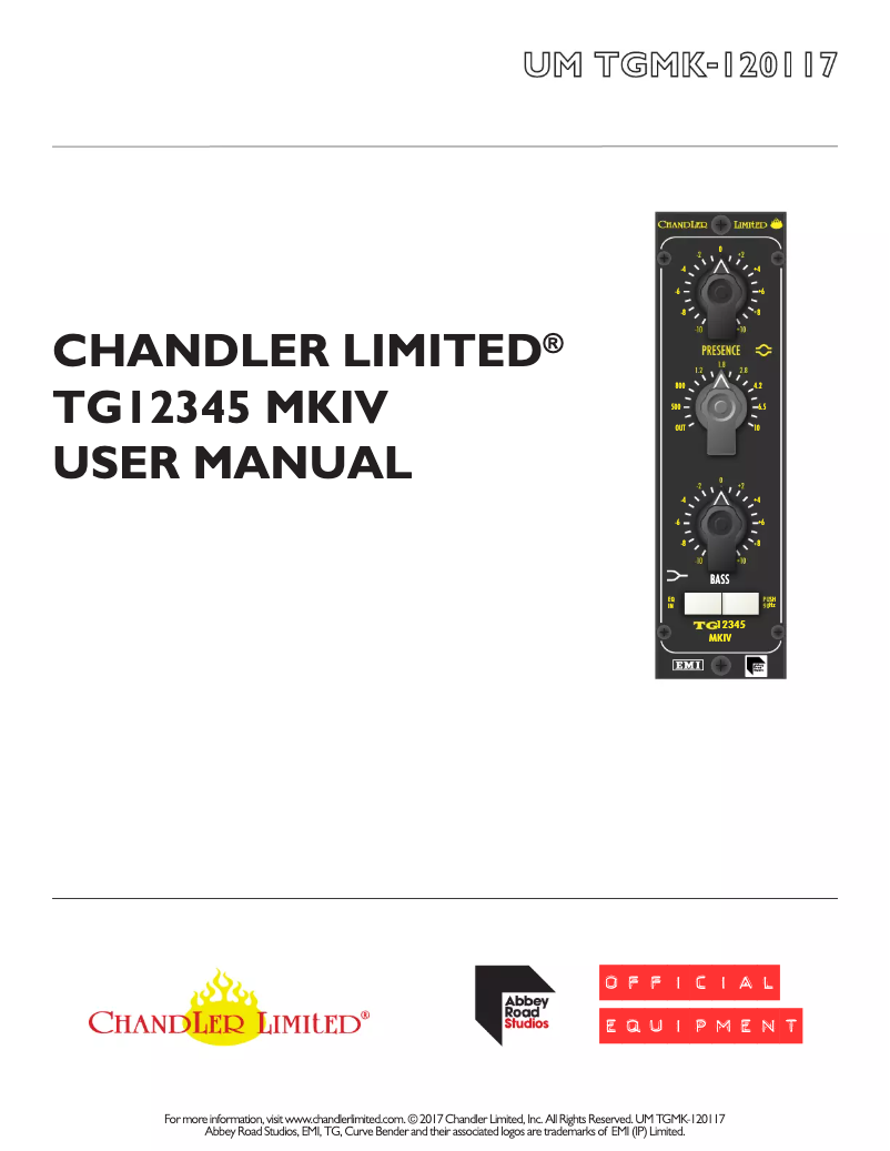 Page 1 de la notice Manuel utilisateur Chandler TG12345 MKIV