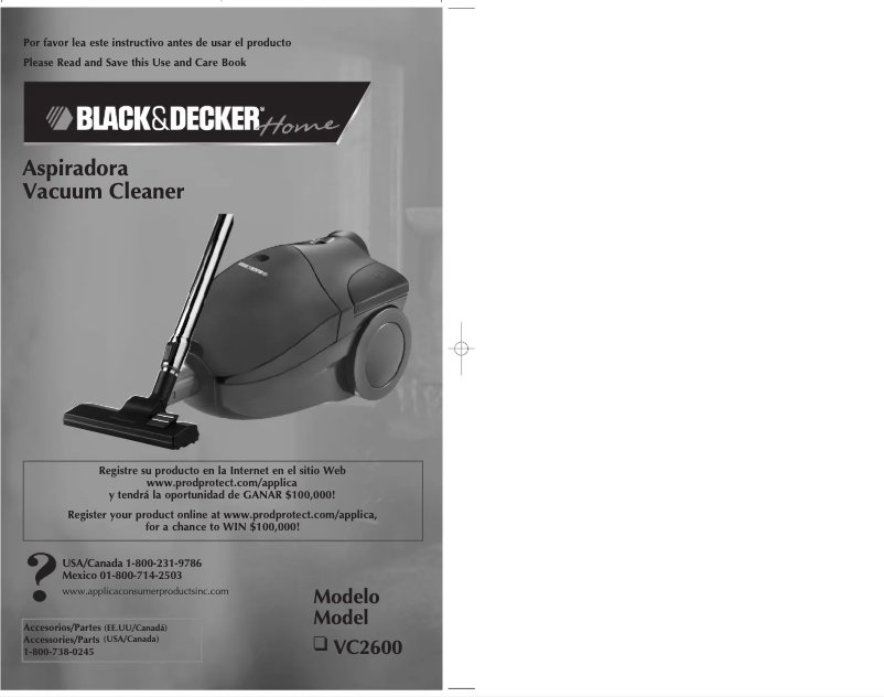 Page 1 de la notice Manuel utilisateur Black & Decker VC2600