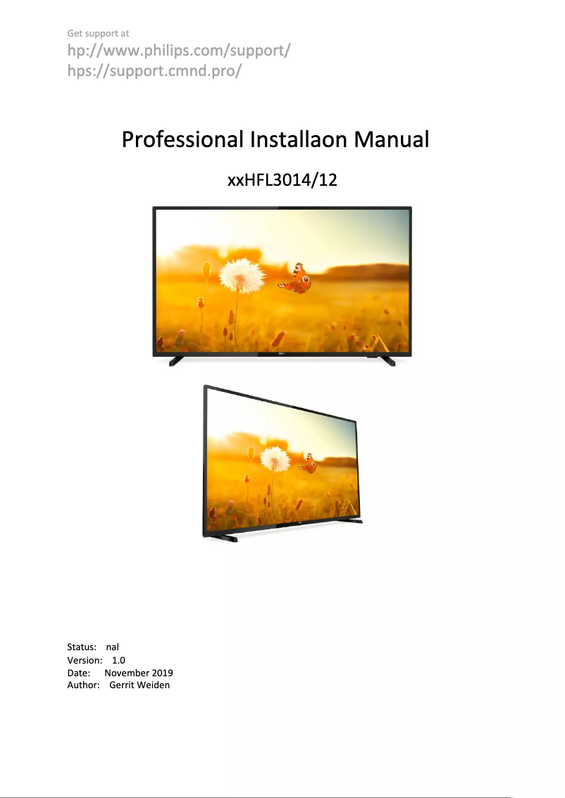 Page 1 de la notice Guide d'installation Philips 24HFL3014