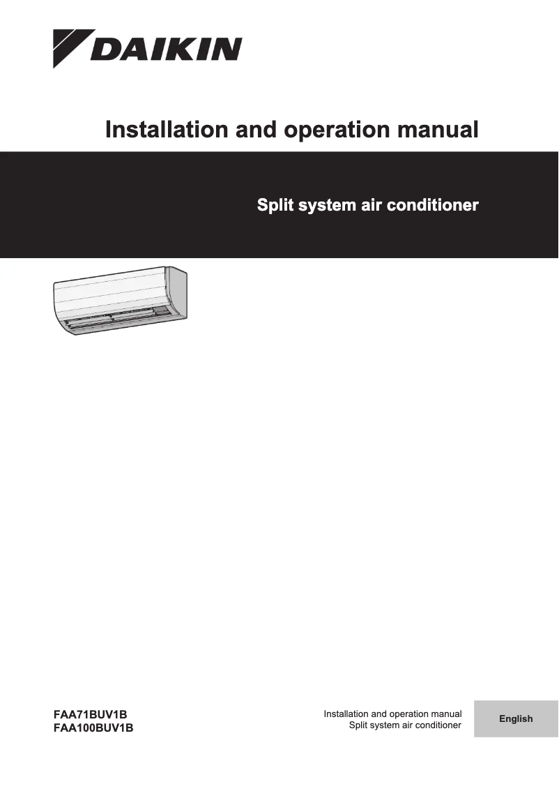 Page 1 de la notice Manuel utilisateur Daikin FAA100BUV1B